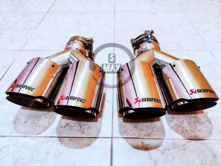 Akrapovic Silver Pro Premium Type Dual Stainless Steel Exhaust Tip Lazada