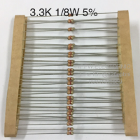 50ชิ้น 3.3K 1/8W 5% Resistor ตัวต้านทาน 3.3 กิโลโอห์ม 1/8วัตต์ ค่าความผิดพลาด+-5%  ตัวต้านทาน แบบคาร์บอนฟีล์ม Through Hole Resistor Carbon Film ของแท้นำเข้าไต้หวัน