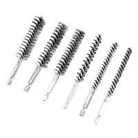 6 Pieces of Drilling Brushes, Twisted Wire Stainless Steel Cleaning Brushes of Different Sizes,for Electric Drill Impact