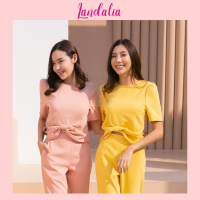 Landalia - Peachy-Lemon Top เสื้อแฟชั่นผู้หญิง เสื้อใส่เที่ยว เสื้อทำงาน เสื้อโบว์ เสื้อสีสดใส เสื้อแขนตุ๊กตา