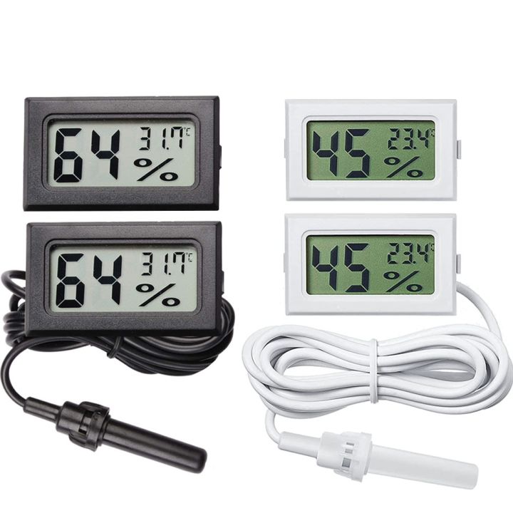 Digital Thermometer Hygrometer Mini LCD Humidity Meter Freezer Fridge ...
