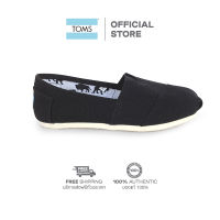 TOMS_ รองเท้าลำลองผู้หญิง แบบสลิปออน (Slip on) รุ่น Cupsole Alpargata Black Heritage Canvas รองเท้าลิขสิทธิ์แท้