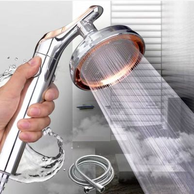Big Panel Chrome Shower Head High Pressure Handheld Showehead With Hose Stop Water Rotating Shower Head Bathroom Accessories Showerheads