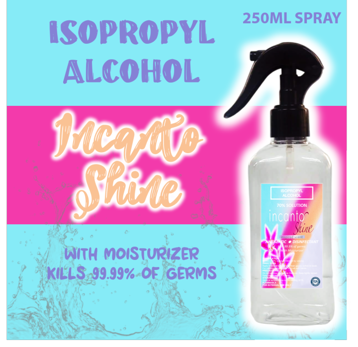 Incanto Shine 250ml Spray 70 Isopropyl Alcohol With Moisturizer Lazada Ph 0697