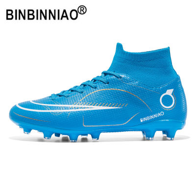 BINBINNIAO 2022 fg Soccer Shoes Chuteira Campo AGTF Football Boots Kids Boys Ultralight Soccer Cleats Sneakers Large Size 35-45