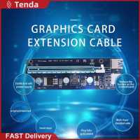 {Tenda} Blue PCI-E Express 1x ไปยังการ์ดไรเซอร์16x 6Pin สาย USB 3.0สำหรับ BTC Miner