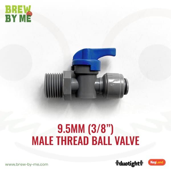 9.5mm (3/8") Female x ½" Male Thread Ball Valve - Duotight