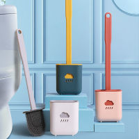 Silicone Head Toilet Brush Quick Draining Clean Tool Wall-mount Or Floor-standing Cleaning Brush Bathroom Accessories