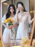 S-XL // The classic เดรสยาวงานปัก+ซับในสายเดี่ยวแยกชิ้น ใช้ผ้าเนื้อดีปักลายดอกไม้ แต่งเกสรด้วยไหมดิ้นทอง ช่วงเอวแต่งประดับกระดุมเงิน