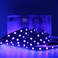 {ItalyNest shop}หลอดไฟแถบไฟ Led แสงยูวี5050 SMD 60Leds/M,395-405nm กันน้ำรังสีอัลตราไวโอเลตสีม่วงโคมไฟเทป PCB สีดำสำหรับดีเจฟลูออเรสเซนต์