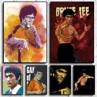 จีน Kung Fu Star Bruce Lee โปสเตอร์ภาพวาดผ้าใบ Home Room ตกแต่ง Aesthetic Wall Decor โปสเตอร์ Wall Art Living