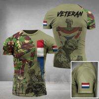 Germany NETHERLANDS-ARMY-VETERAN Flag 3D Print High Quality Milk Fiber T-shirt Summer Round Neck Mens Casual Top-10 S-5XL