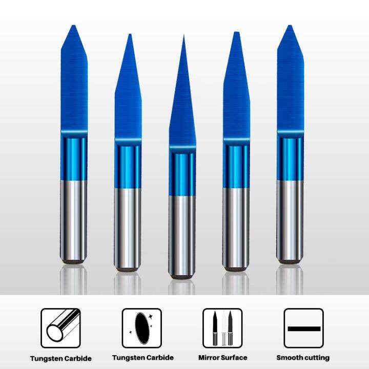 pcb-แกะสลักบิต-10pcs-1-8-shank-v-groove-router-bit-45-60-90-องศา-3d-milling-cutter-carbide-endmill-flat-bottom-cutter