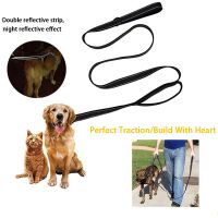 [HOT!] Reflective Dog Leash Double Handle Padded Heavy Duty Dog Harness Leash Rope Double Handles Control Safety Collar Leashes