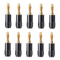 1Set Speaker Banana Plug Connector 4MM Banana Connector for Speaker Adapter Audio Video Black