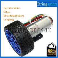 Bringart 12 V มอเตอร์เกียร์ไฟฟ้า Dc พร้อมเครื่องเข้ารหัสฮอลล์12โวลต์กระปุกเกียร์6V พร้อมที่คั่นเชื่อมยางล้อสำหรับชุดควบคุมแขนกลหุ่นยนต์