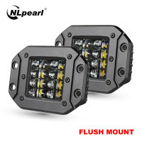 NLpearl 2x 5"; 40W Flush Mount LED Work Light Bar for Car Truck Offroad Boat 4WD A Spot Beam LED Pods Driving Fog Light 12V 24V