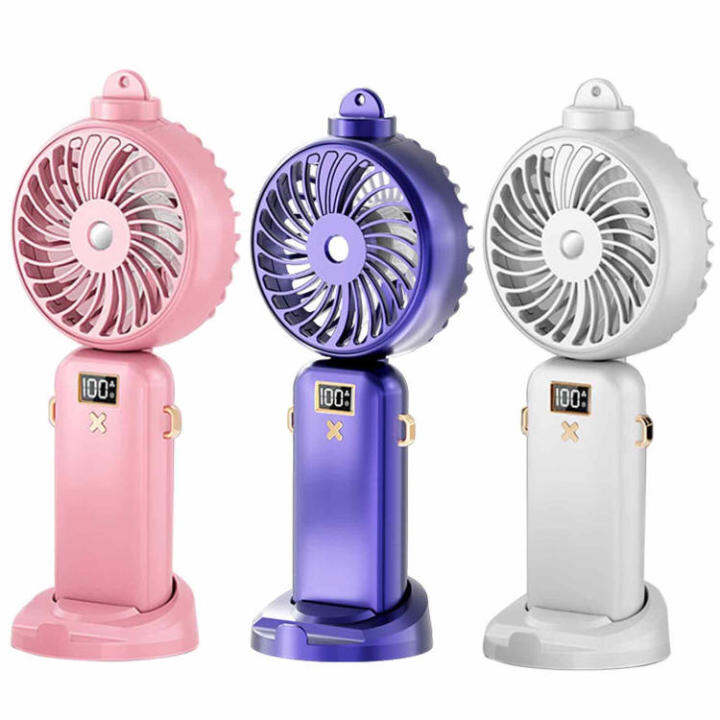 Handheld Misting Fan Foldable USB Recharging Fan With Adjustable Speed ...