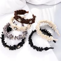 [COD] version of the new hair hoop pure fold fabric diamond inlaid pearl headdress hairpin ladies headband 113