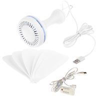 【CW】Silent 6 Leaves USB Powered Ceiling Canopy Fan With Remote Control Timing 4 Speed Hanging Fan For Camping Bed Dormitory Tent