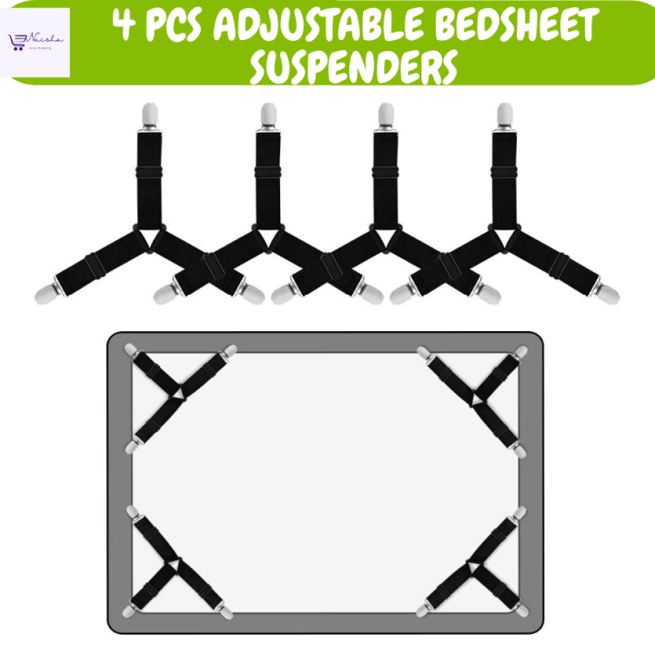 Naisha Triangle Bed Mattress Sheet Corner Clips 4pcs Grippers