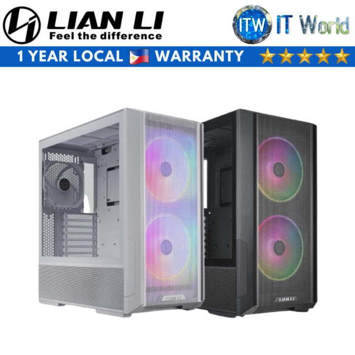 Lian Li Lancool 216 RGB Mid-Tower Tempered Glass PC Case (Black/White ...