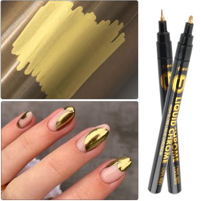 【YP】 Metallic Gold Design Graffiti Lines Painting Gel Manicure