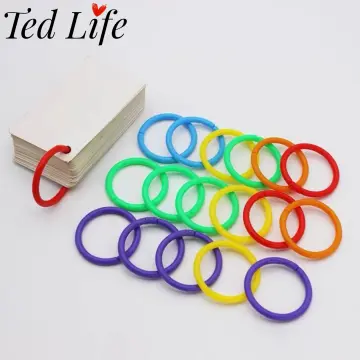 50Pcs /Loose Leaf Book Binder Rings - Metal Hinged Buckle Ring Clips -Key  Ring