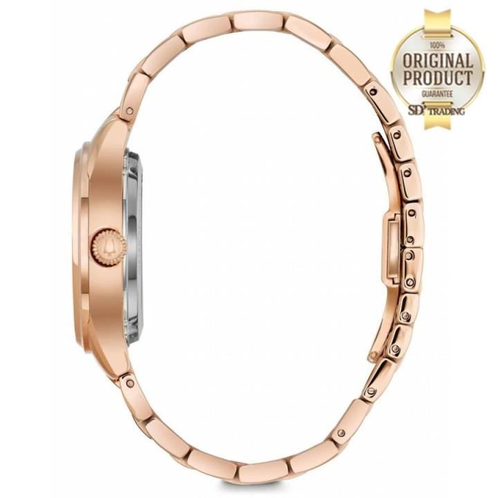 bulova-รุ่น-97p121-automatic-5diamonds-womens-watch-pinkgold-mother-of-pearl-เพชรแท้5เม็ด-หน้าปัดมุก