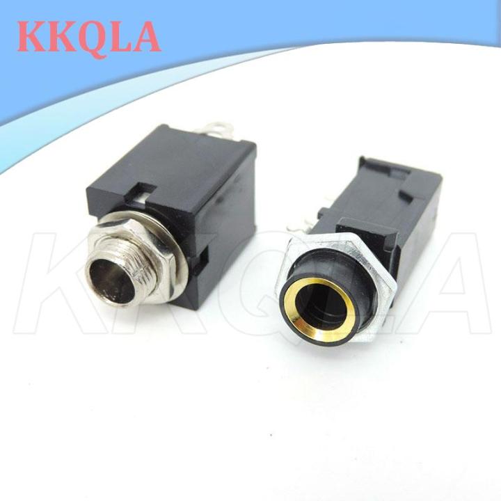 qkkqla-pj-series-headphone-pcb-mount-female-jack-socket-6-35mm-6-5-1-4-3-5mm-audio-video-connector-pj-612a-pj-324-earphone-adapter