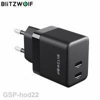 2023✎BlitzWolf 35W อุปกรณ์ชาร์จ GaN Ding Port Tipe C Ganda QC3.0ปลั๊กอะแดปเตอร์ Pengisi Daya Cepat สำหรับ iPhone S22