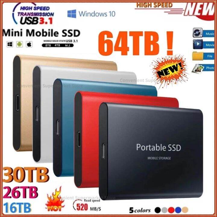 ¤ SSD External 500GB 1TB Mobile Solid State Drive Flash Drive Portable TypeC USB Mini Slim High