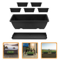 HAOYUNLA 6pcs Flowerpot Planters พลาสติกกระถางดอกไม้ในร่มพืชกลางแจ้ง