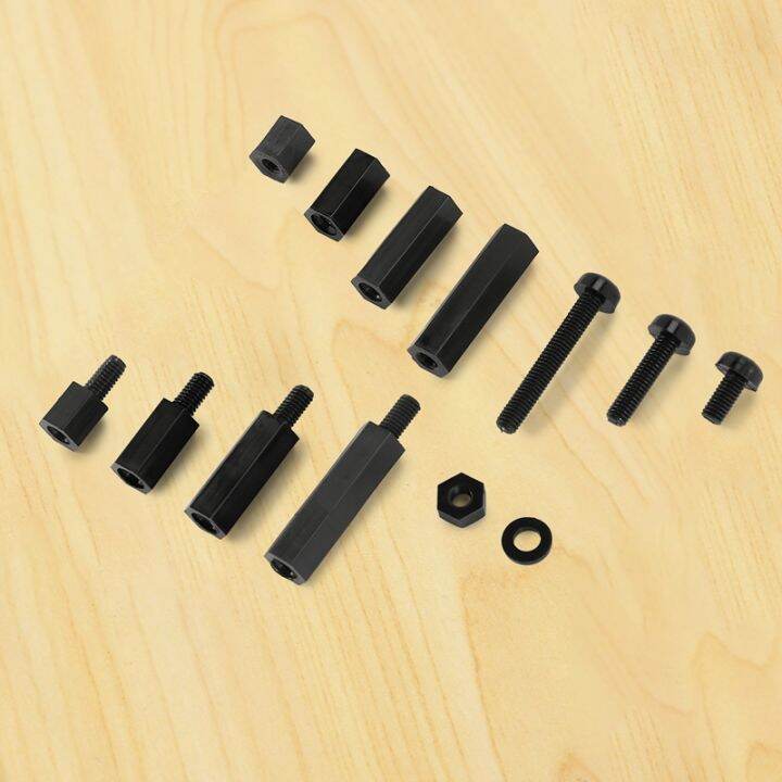 260pcs-m3-male-female-nylon-hex-spacer-standoff-screw-nut-threaded-pillar-pcb-motherboard-assorted-assortment-kit