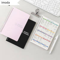 สมุดม้วน Imoda1pc สไตล์มินิมอลสีชมพูสีดำ3สีสำหรับสำนักงานสมุดวางแผนงบประมาณรายเดือน