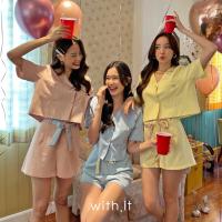 with.it.store  - TPW0041 Two-tone pastel set ชุดเซ็ตทูโทนพาลเทล(ขายแยกชิ้น เสื้อ กับ กางเกง)