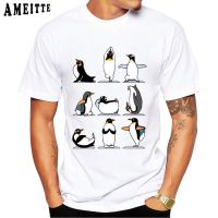 Ameitte New Summer Fashion Short Sleeve Funny Penguin Zen Design T Shirt Hip Hop Cool Boy Tees Animal Print Man Casual Tops XS-6XL