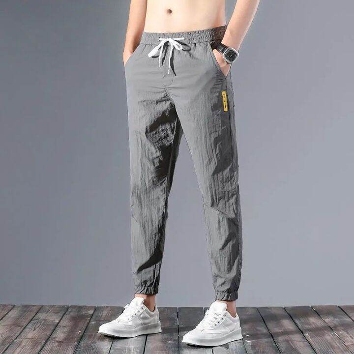 Mens silk track online pants