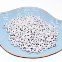 CHONGAI 100/500Pcs/500Gram Oblate Acrylic Letter Beads Single Alphabet White Round Bracelet Jewelry Beads&amp;Jewelry Making 4*7MM Beads