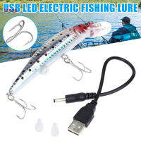 COD ไฟฟ้าเหยื่อเหมือนจริง USB ชาร์จ LED Twitching Fishing Lure LED Twitching Triple Hook ไฟฟ้าเหยื่อตกปลาไฟฟ้าตกปลา Lure ตกปลาที่มีประสิทธิภาพ