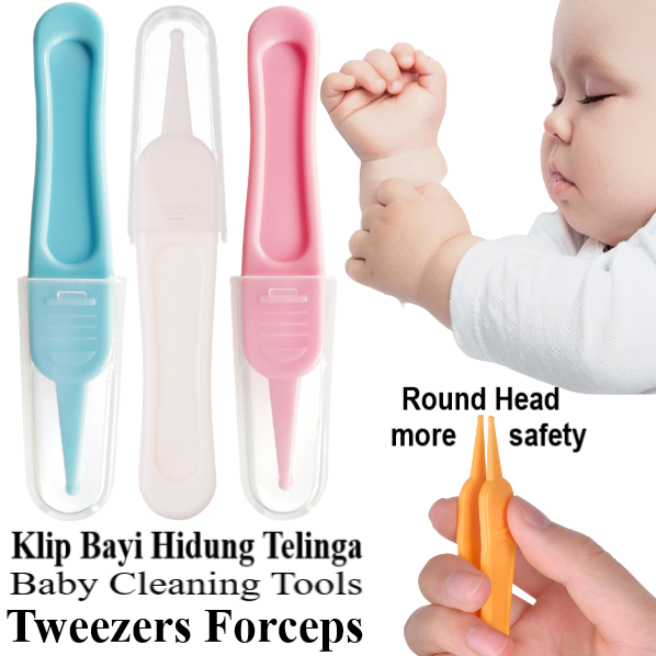 Baby Nasal Tweezer Baby Nose Cleaning Tweezer Round Head Baby Nose Booger  Picker Ear Cleaner Clip Tool Ear Wax Remover