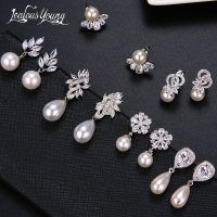 {Receive Yali} Tous Les ประเภทเดอ Boucles D 39; ออกแบบเลียนแบบ Perle Avec Zircon Cubégantes Boucles 39; Oreage De Mariage สำหรับอินเดีย