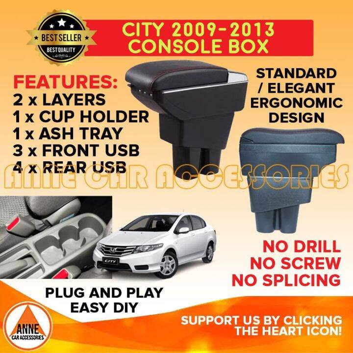 Honda City 2009 2013 / 2014 2021 OEM Armrest Console Box Premium