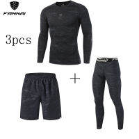 Sports Suit Mens Sportswear Compression Tights T-shirts Running Legging Jogging Suit Dry Fit Workout Gym Wear Fitness Clothes