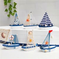 Sailboat Mode Room Decoration Figurines Miniatures Ship Small Boat Ornaments