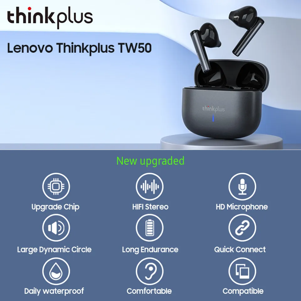 New Lenovo Thinkplus TW50 Wireless Earphone BT5.3 Matal material