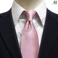 ANGELINO RUFOLO Necktie(NTM-พท.022) เนคไทผ้าไหมทออิตาลี่คุณภาพเยี่ยม ดีไซน์ Plain สีโรสโกลด์ / สีกากี / สีทอง / สีขาว / สีเทา