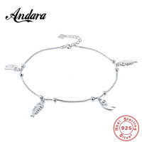 100925 Sterling Silver Anklet Fish Bone Multi Pendant Silver Anklet Woman Summer Accessories Jewelry