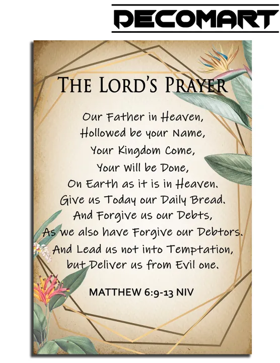 Decomart The Lords Prayer Our Father Wooden Wall Hanging Decor 26x37 