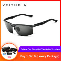 VEITHDIA แว่นกันแดด Polarized ผลิตจากวัสดุแมกนีเซียมอลูมิเนียม แว่นตากันแดด แว่นโพลาไรซ์ สำหรับผู้ชาย –  6589